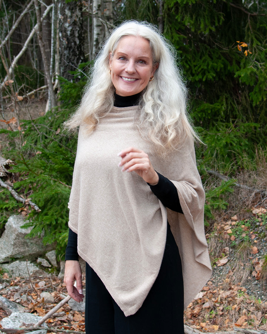 Poncho Eco Cashmere - beige