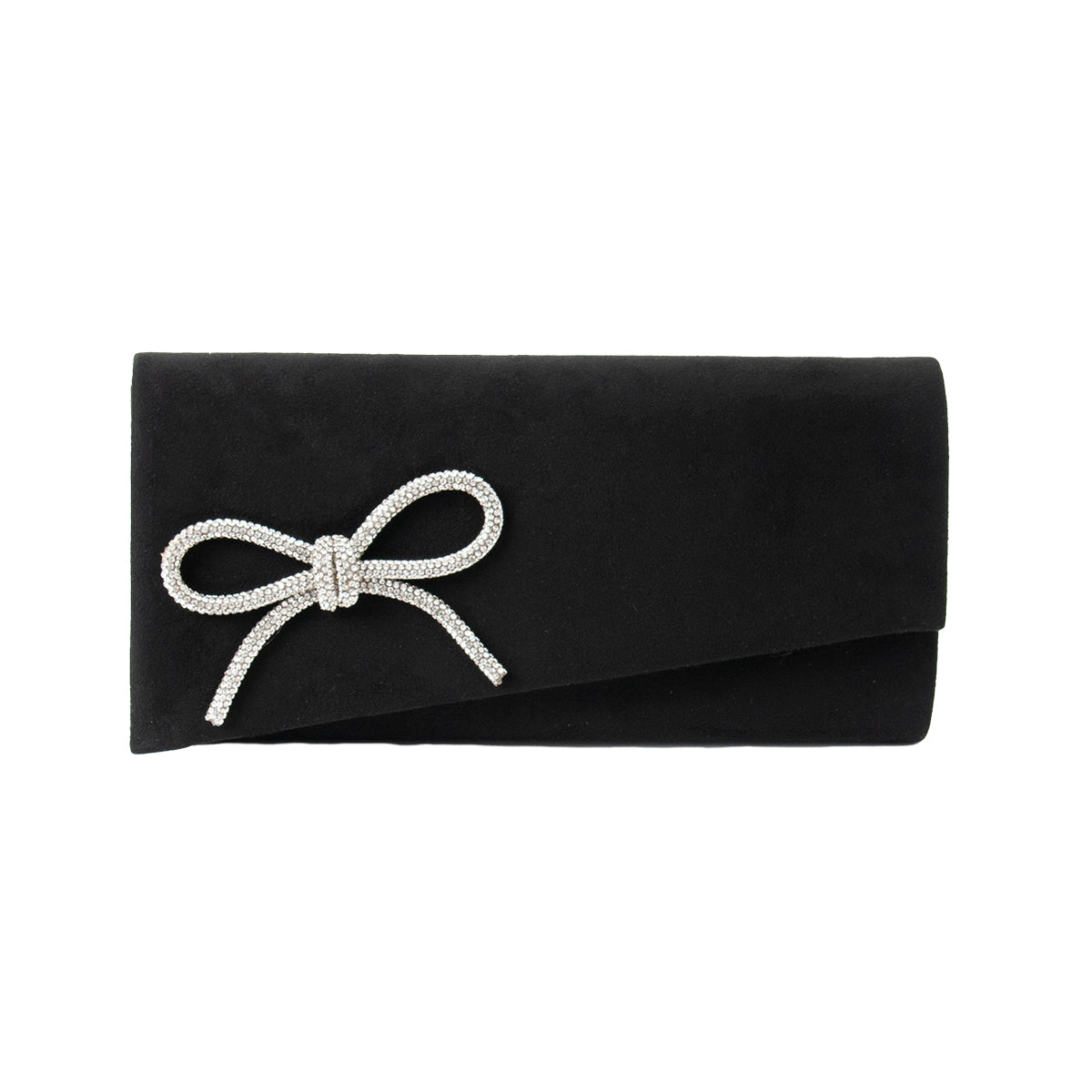 Bow Glitter Black Clutch Bag Bags, BOW Party Bag With Glitter Bow
