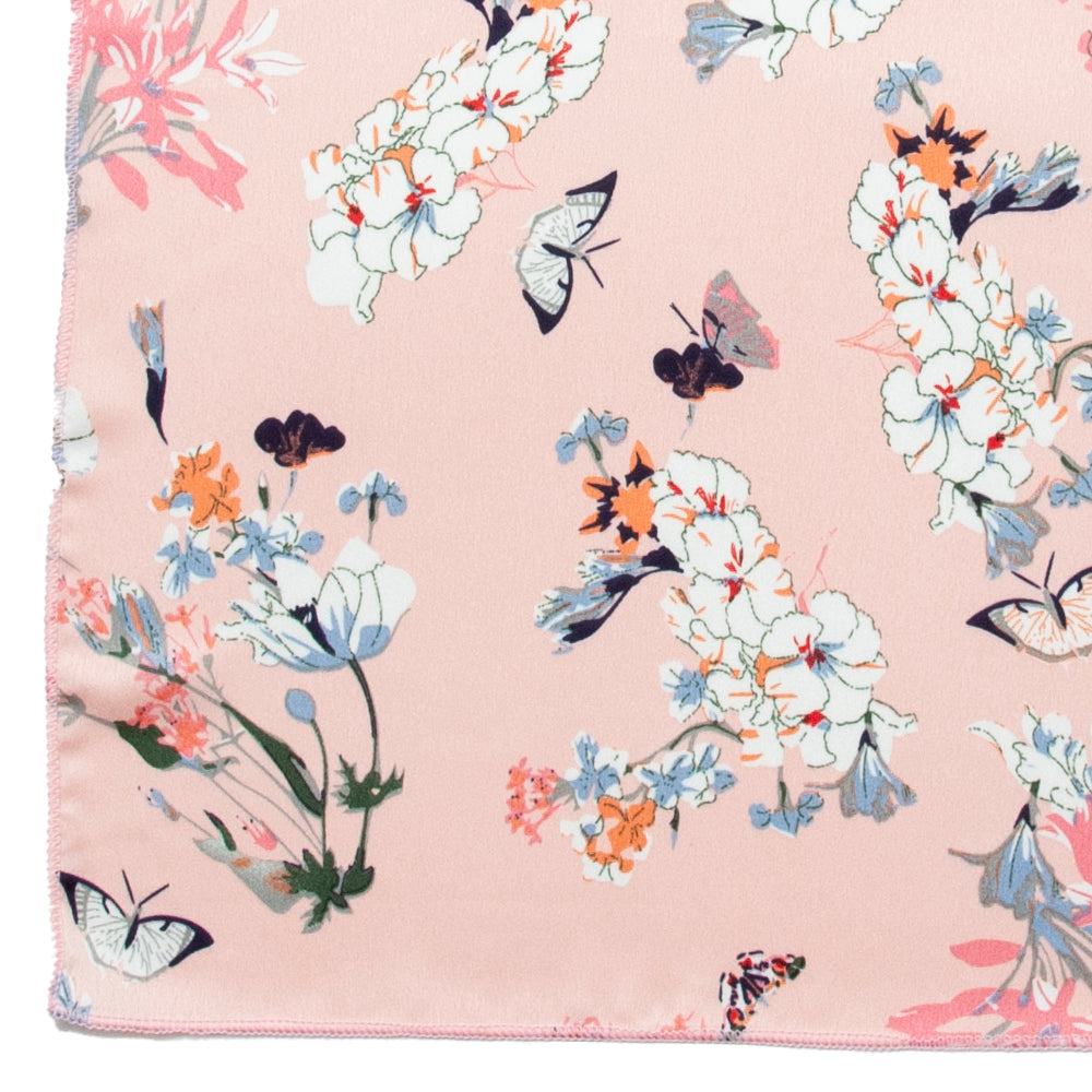 851136 Skjerf, Lite skjerf 50x50 cm blomsterprint - lys rosa
