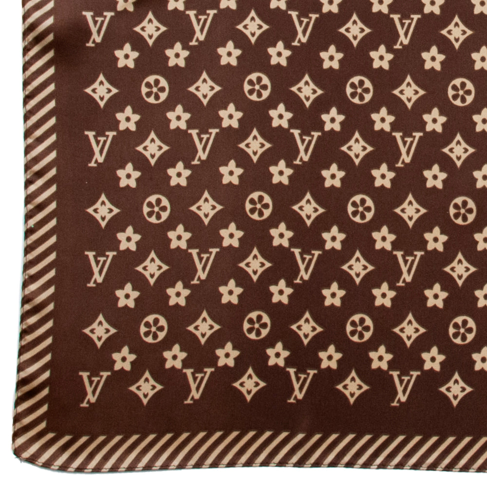 851711 Skjerf, Lite skjerf med LV print - brun