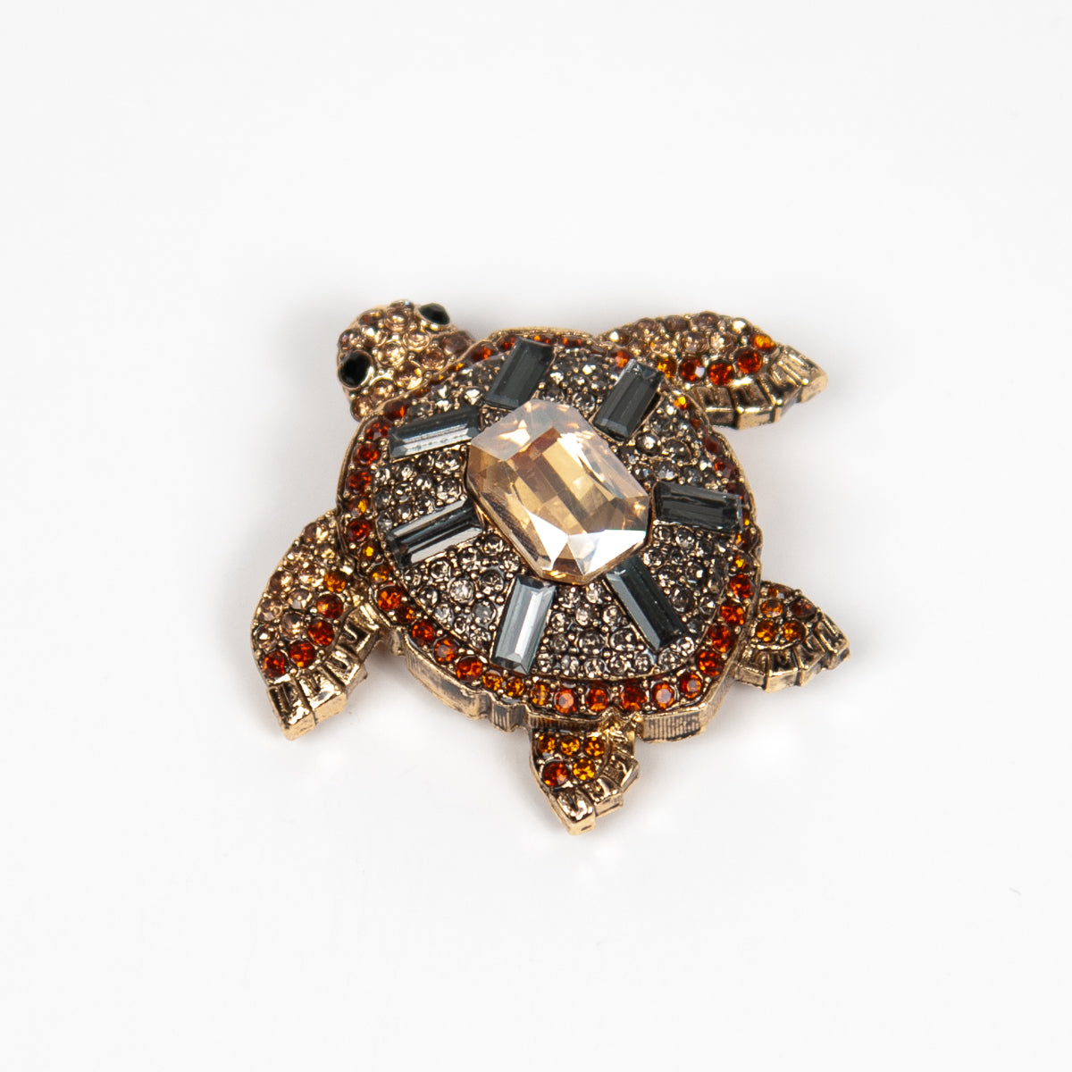 889462 Broche, Skilpadde med strass stener - gull