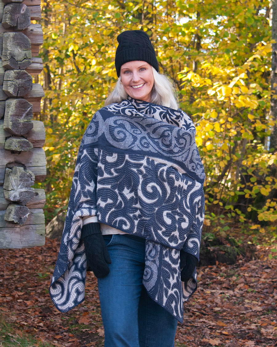 Poncho pattern mix TS16069 - navy