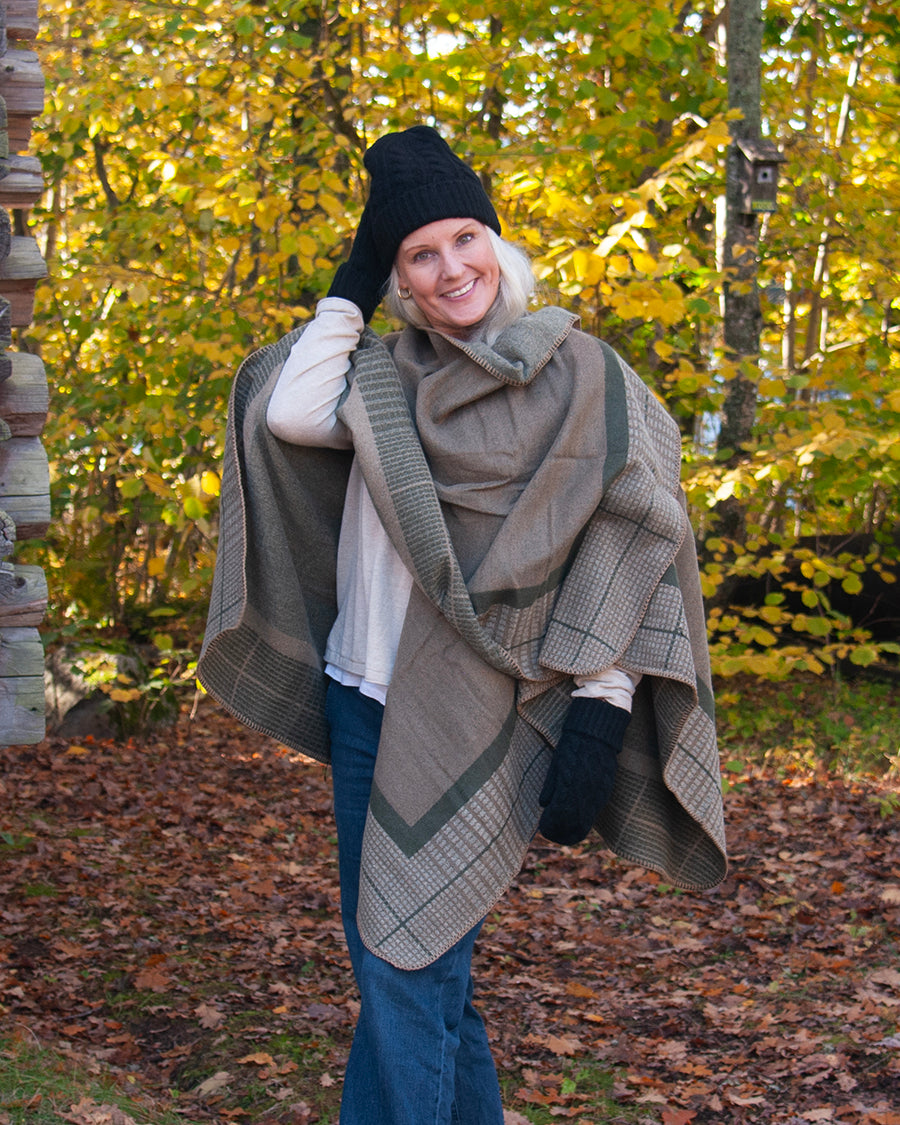 806050 Poncho tweed mønster TS16065 - army