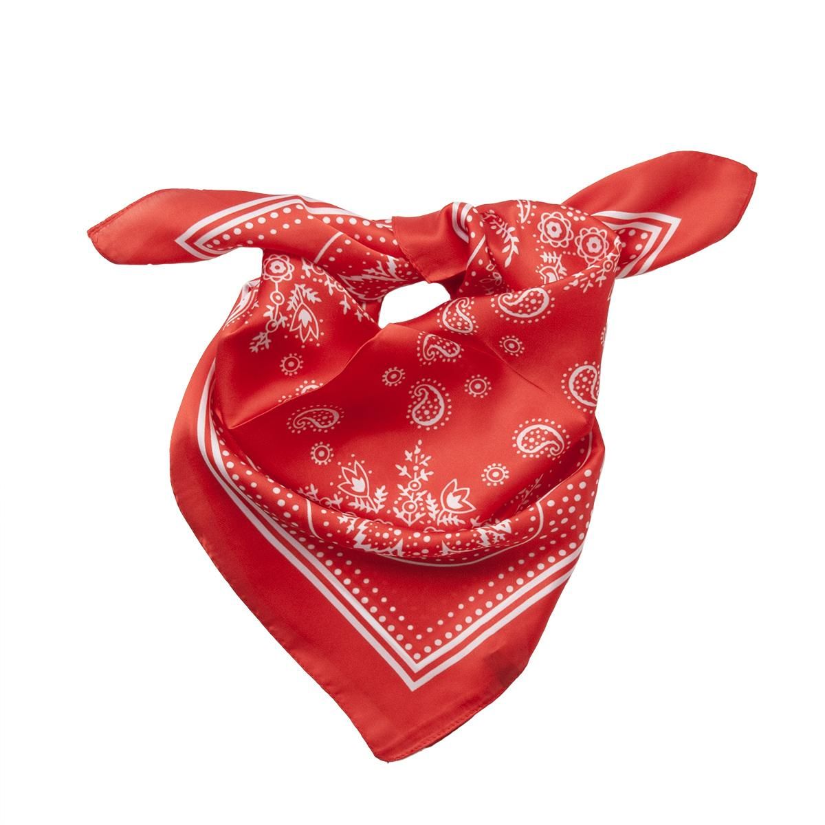 Scarf, small scarf bandana print red1