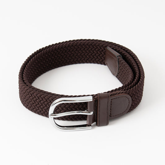 Belt (6 pcs) braided elastic - brown