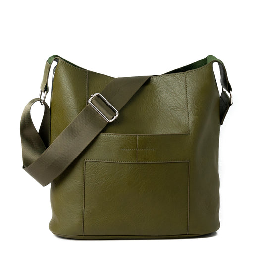 662451 Veske ANNA stor crossveske - ny olivengrønn