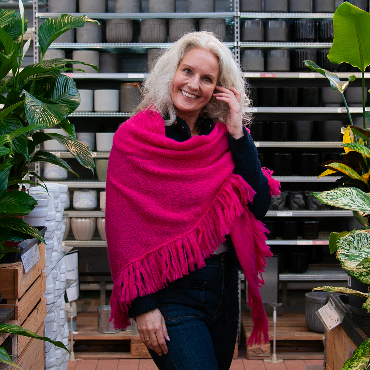 704632 Klær ELLEN stort mykt strikket sjal - pink