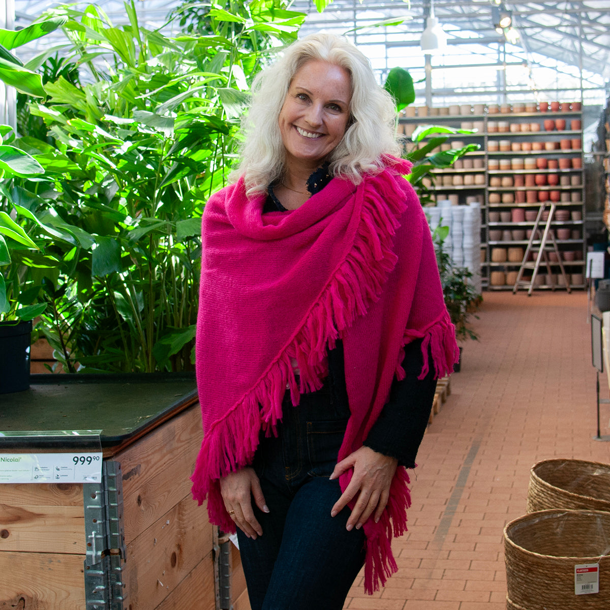 704632 Klær ELLEN stort mykt strikket sjal - pink