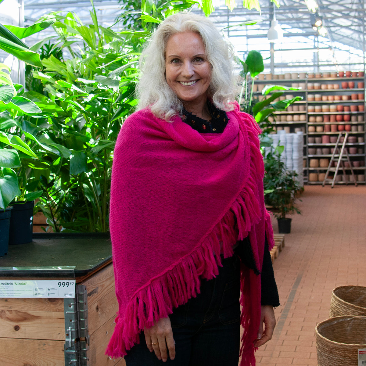 704632 Klær ELLEN stort mykt strikket sjal - pink