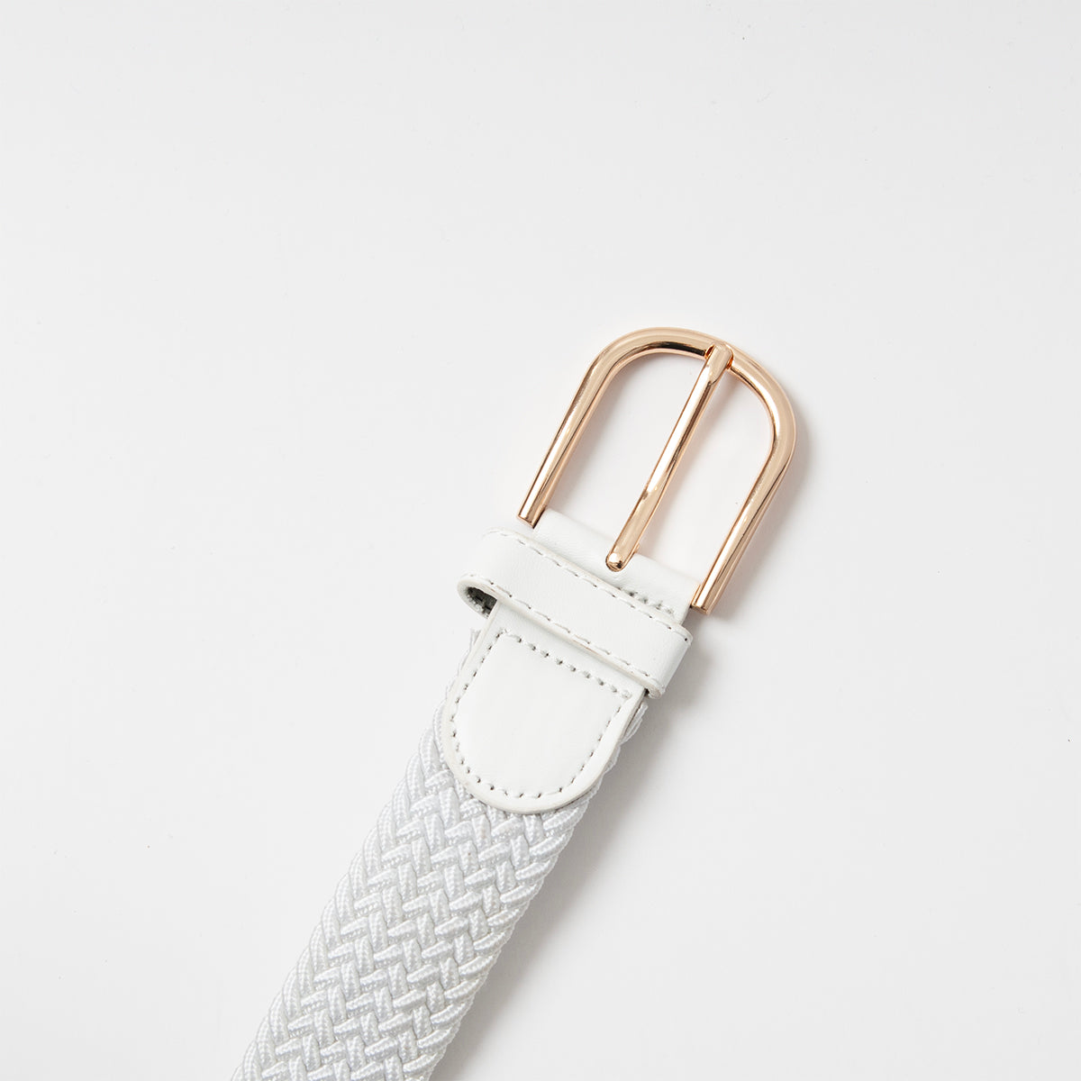 722002 Belte (6 stk) flettet strikkbelte, gull - hvit