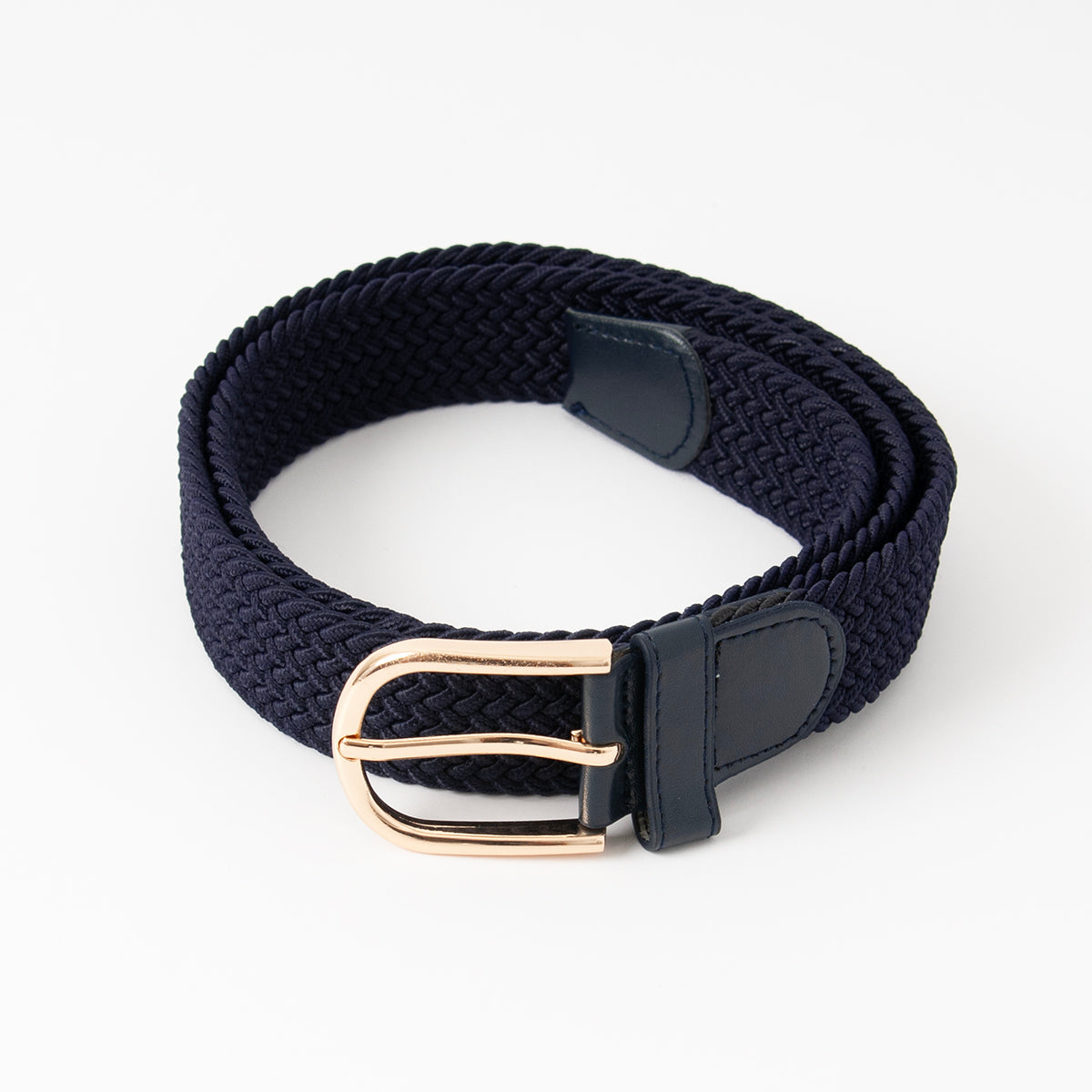 722041 Belte (6 stk) flettet strikkbelte, gull - marine