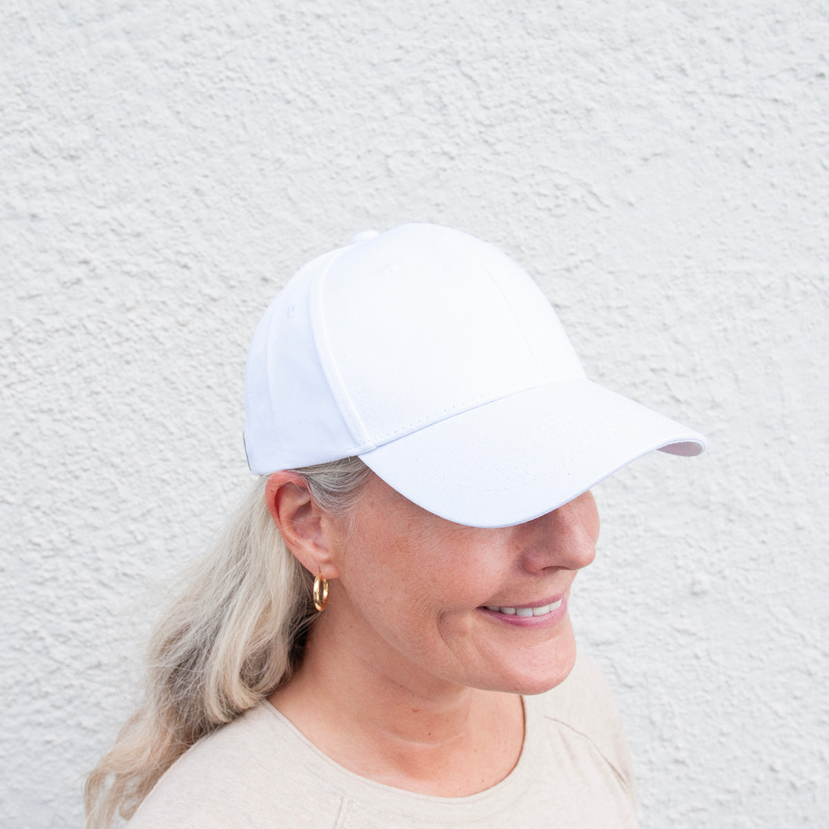 Hat, cap cotton - white