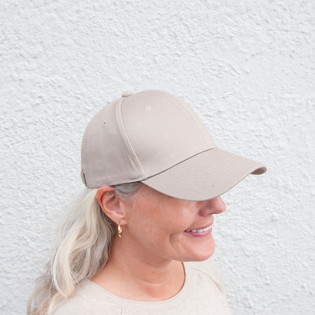 Hat, cap cotton - dark beige