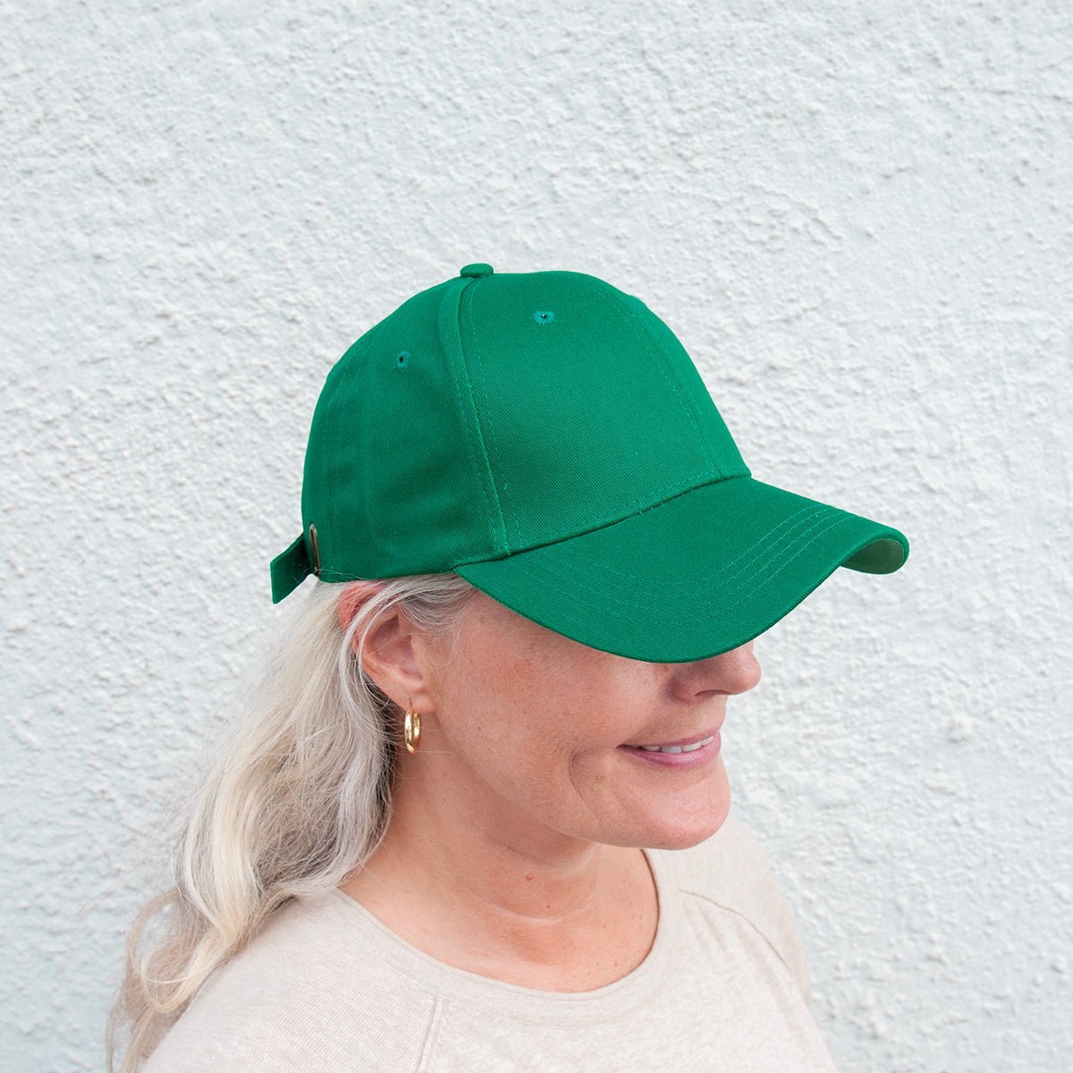 754155 Lue, caps bomull - sterk grønn