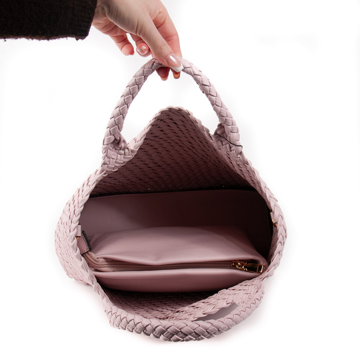 785036 Veske BILLIE Håndveske flettet - lys rosa