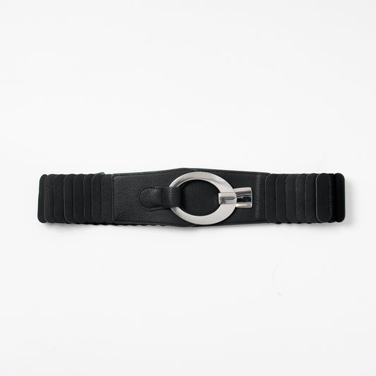 Belt, Elastic belt with large buckle (6 pkn) MIS01-LD6149 - black