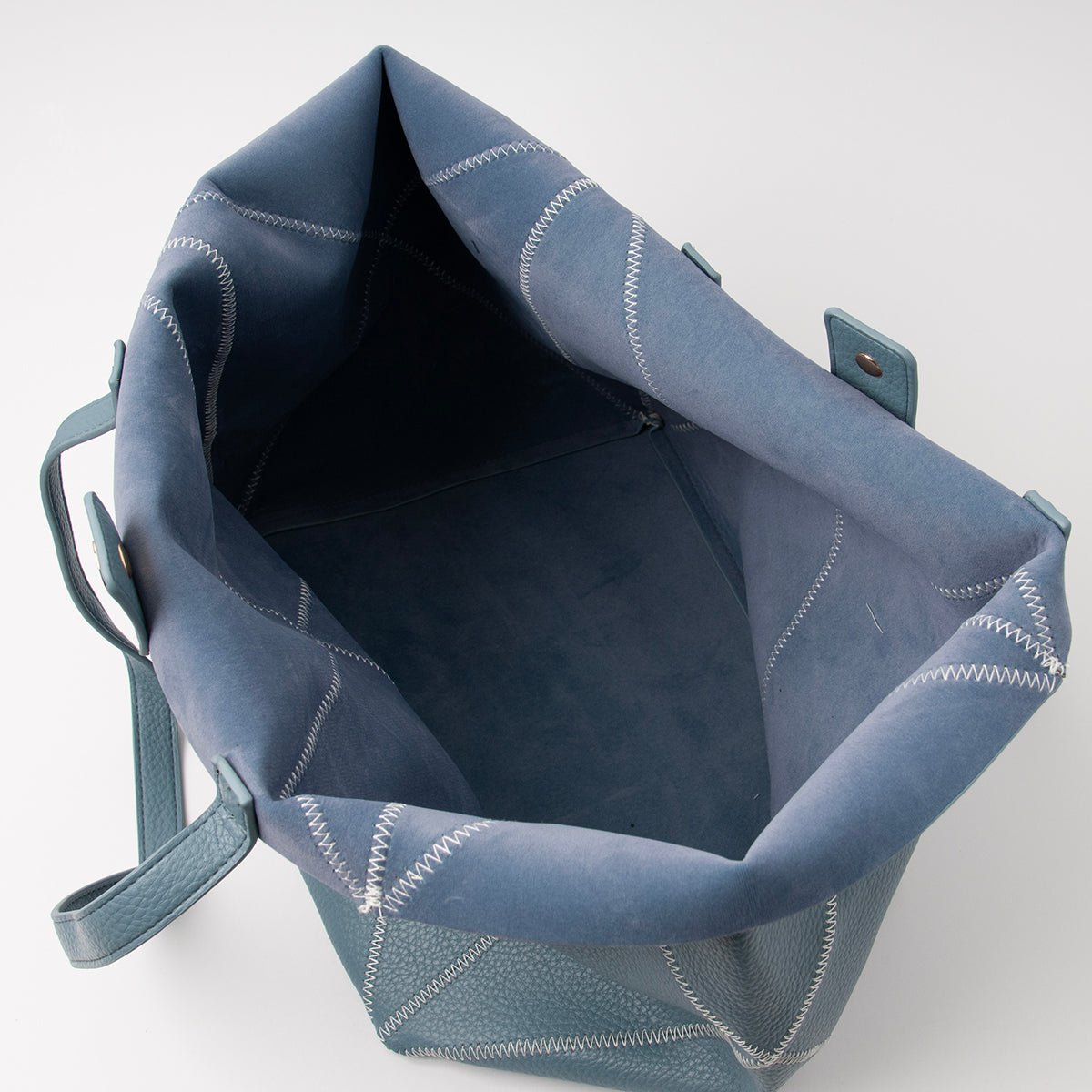 Bags, CATY shopper with stitching - light blue