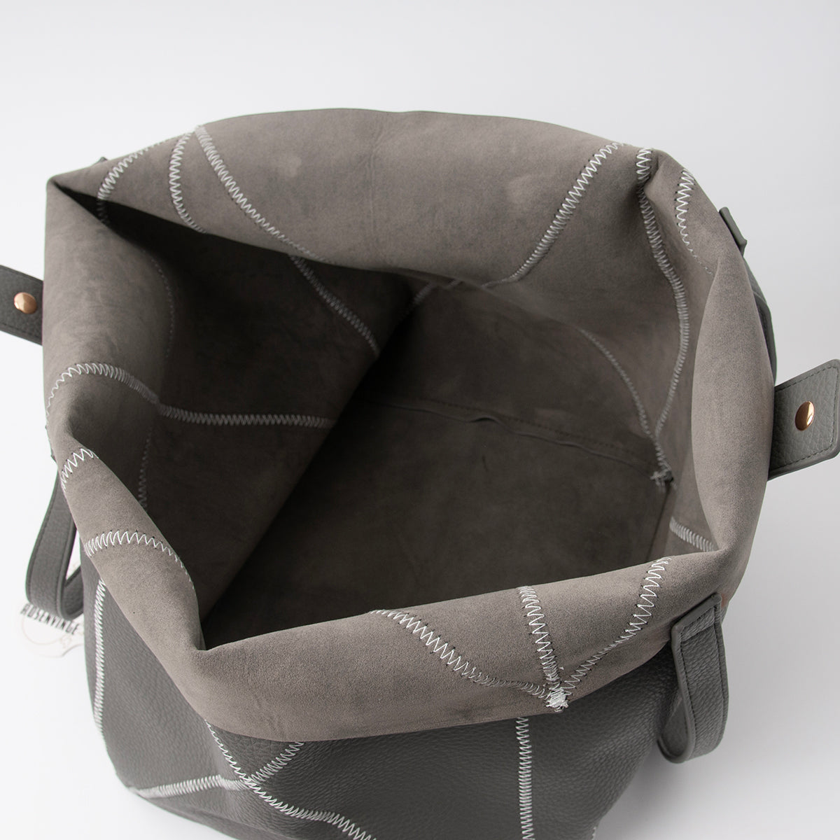 Bags, CATY shopper with stitching - grey
