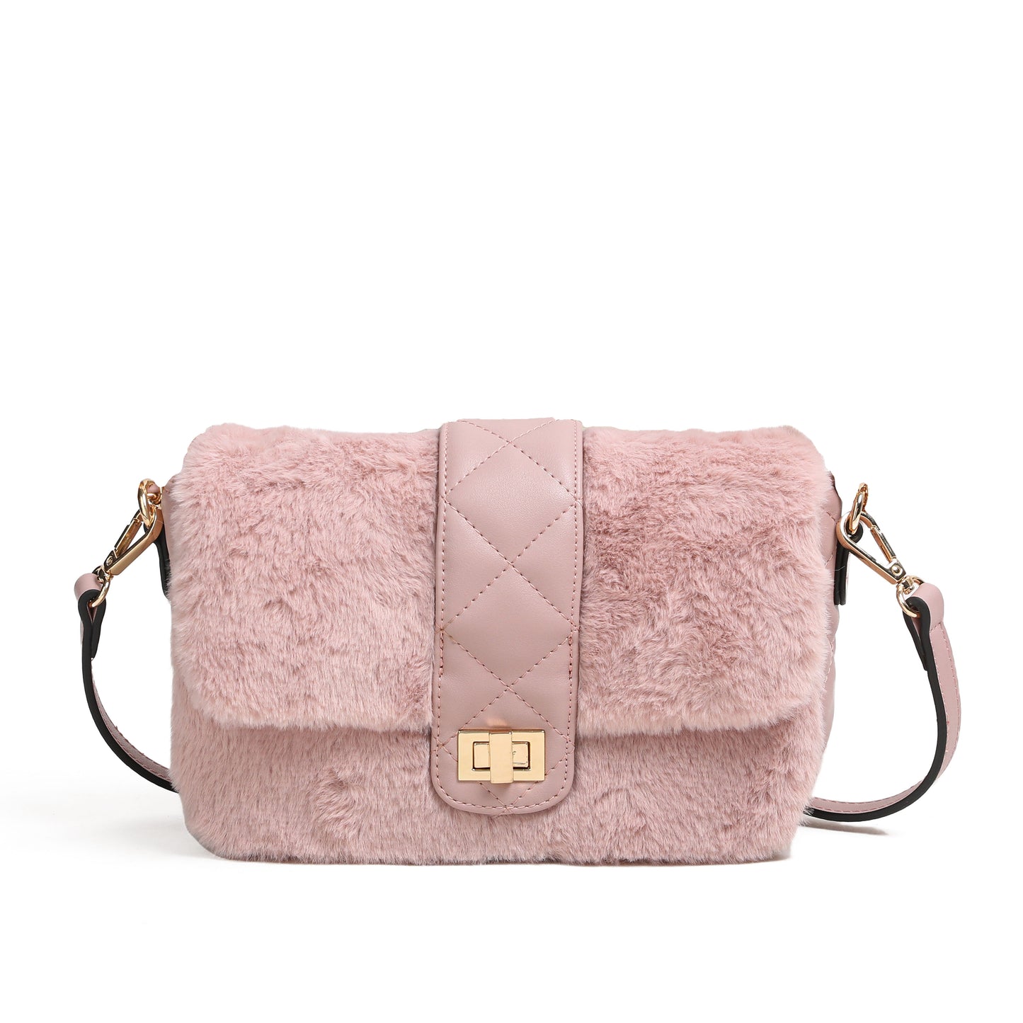 801736 Vesker, CECILIE fuskepels clutch - pudder rosa