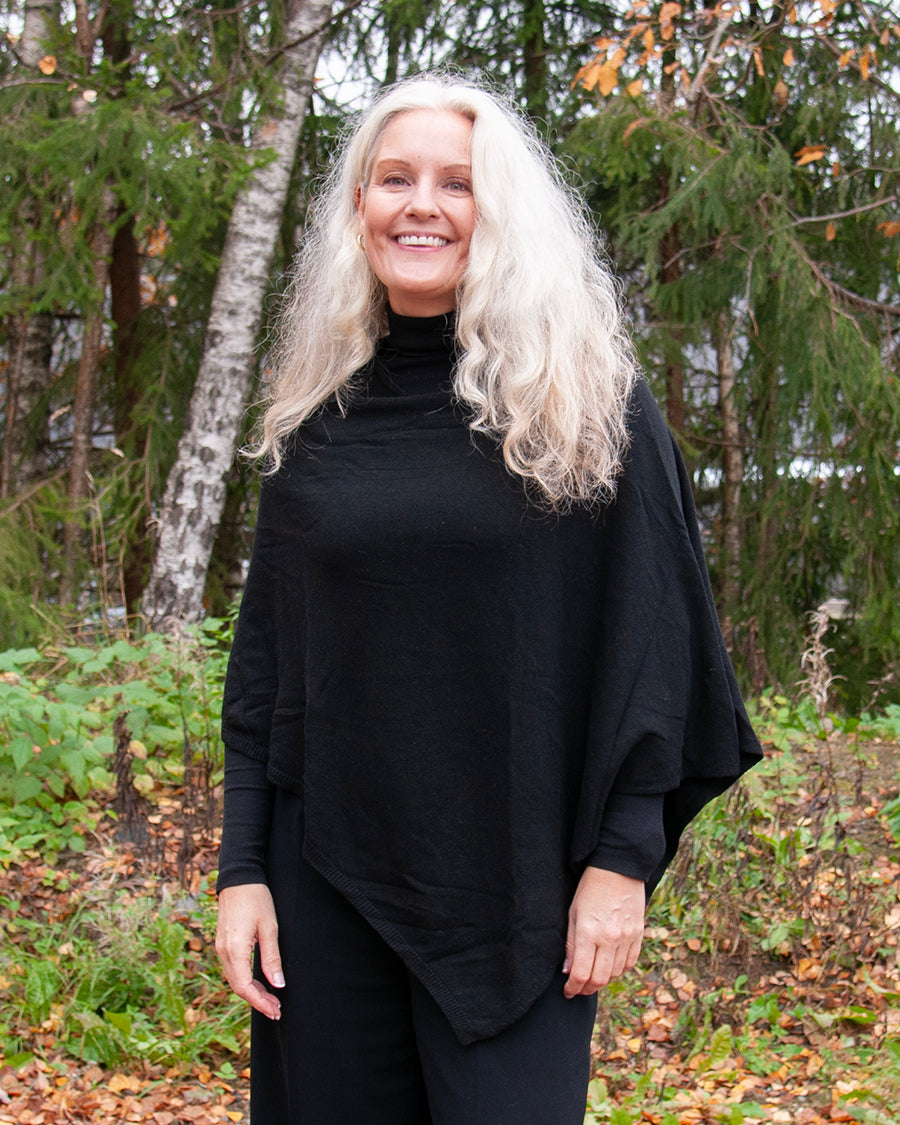 804401 Poncho Eco Kashmir - svart