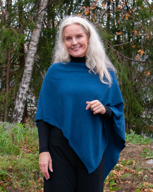 804444 Poncho Eco Kashmir 1380/1381 - jeans blå