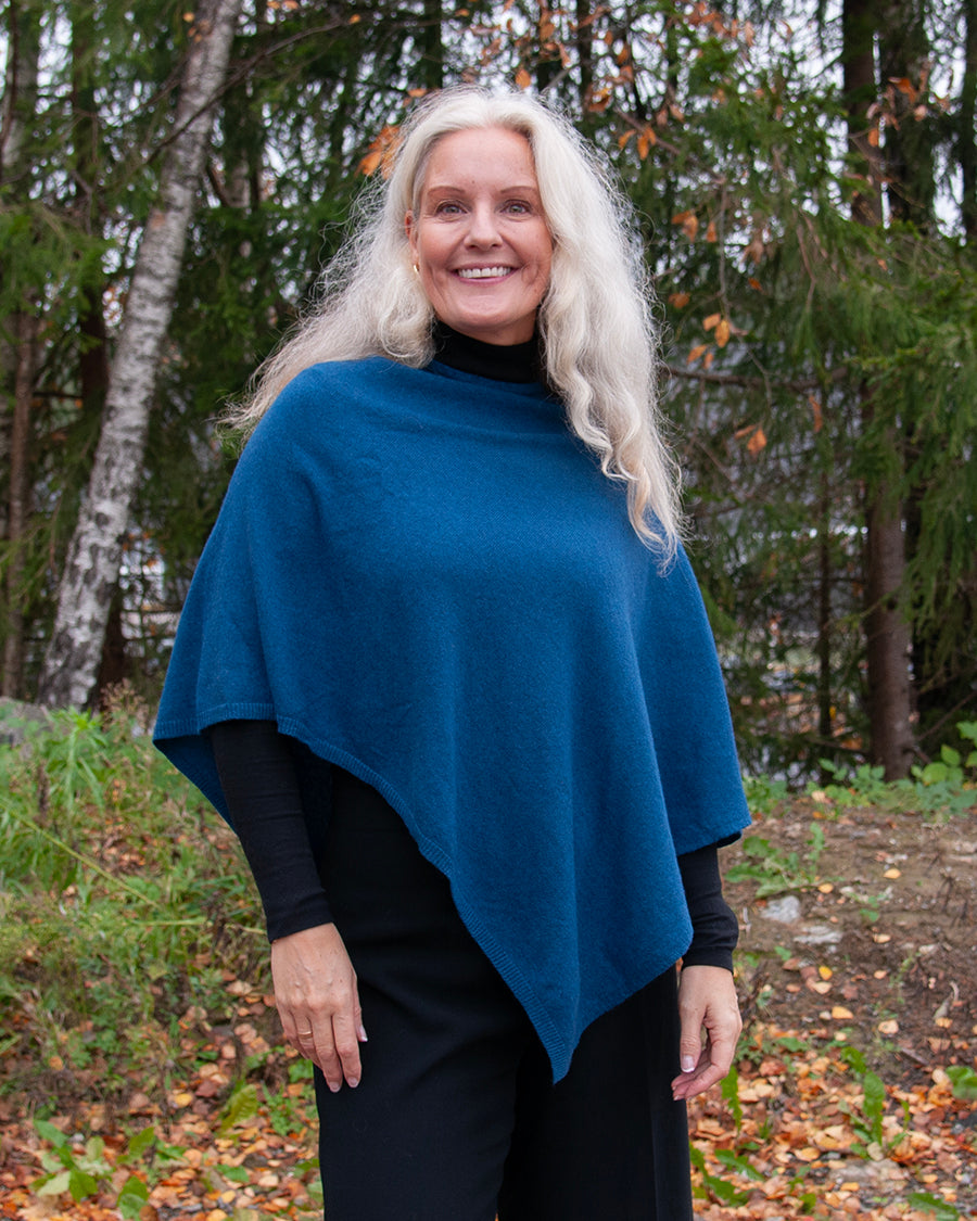 804444 Poncho Eco Kashmir 1380/1381 - jeans blå