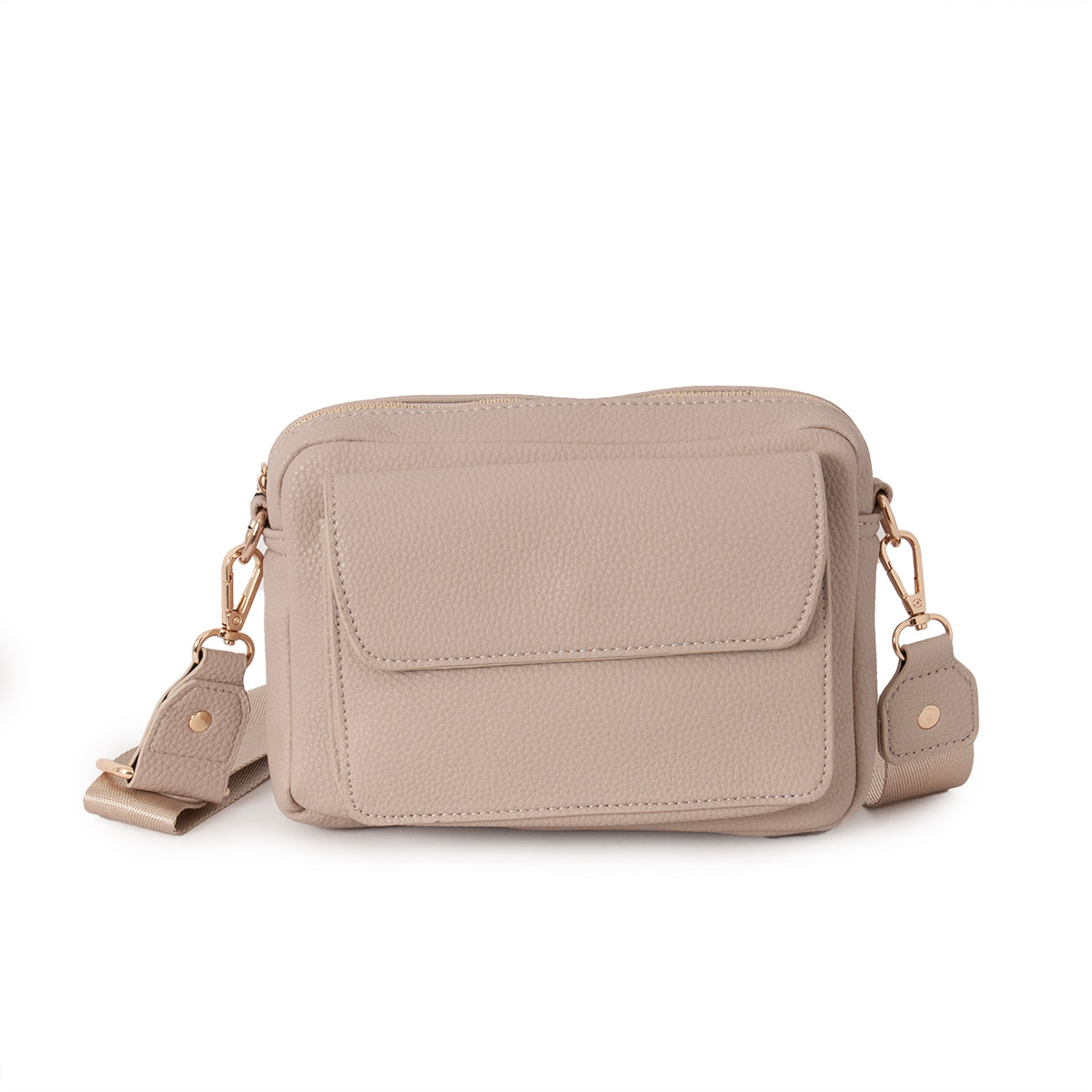 Bag DALLAS Clutch with front pocket - beige