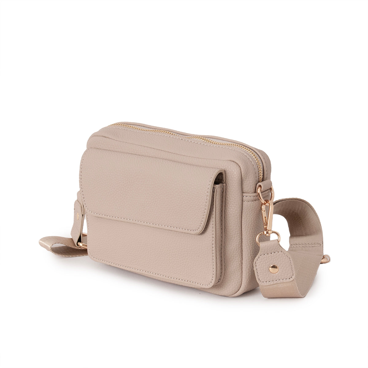 Bag DALLAS Clutch with front pocket - beige