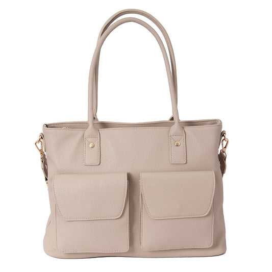Bag DENVER Shopper with front pockets - beige
