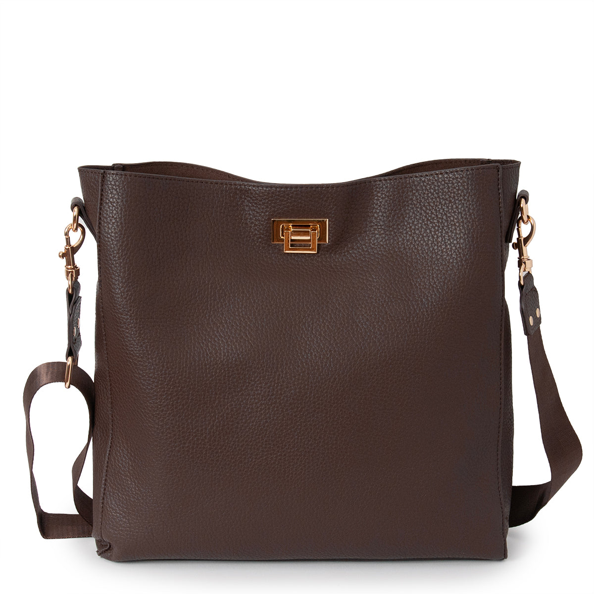 Bag DAYTON Cross bag with clip lock - brown