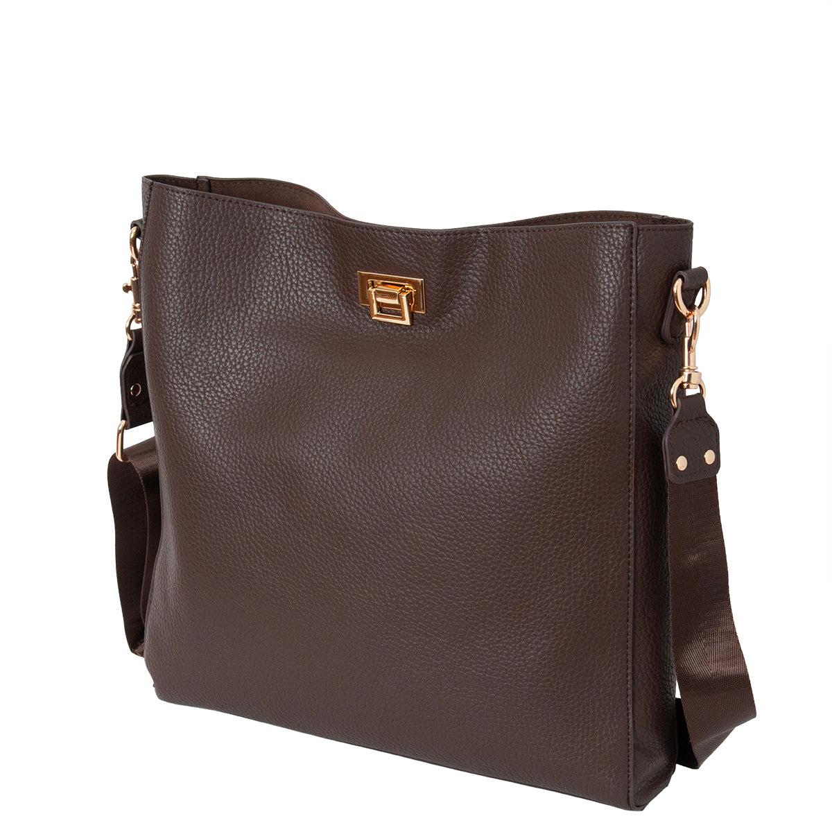 Bag DAYTON Cross bag with clip lock - brown