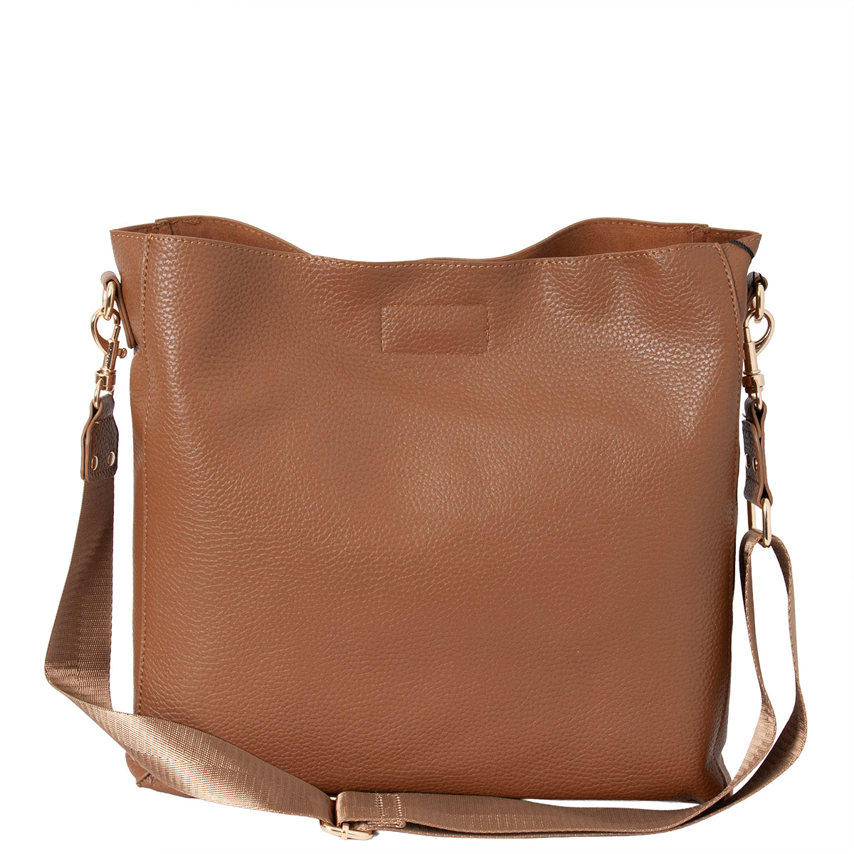 Bag DAYTON Cross bag with clip lock - cognac