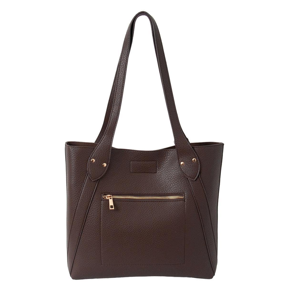 Bag DAGNY Shopper with clip lock - brown
