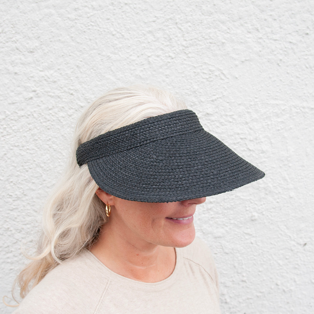 Summer hat, Straw brim - black