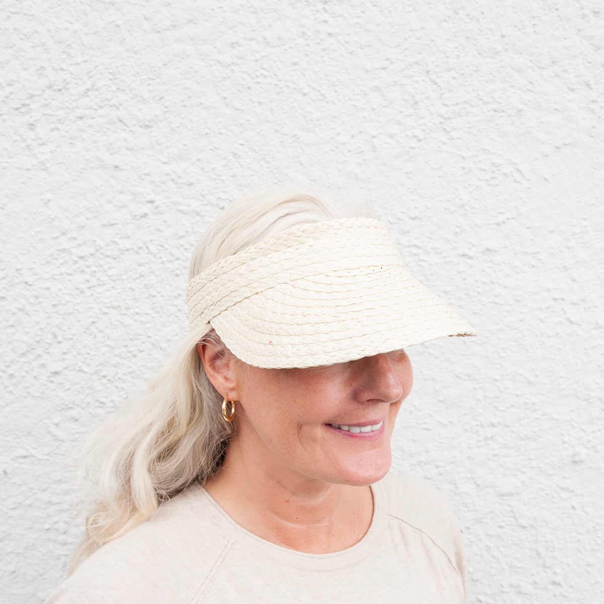 Summer hat, Straw bridle - offwhite