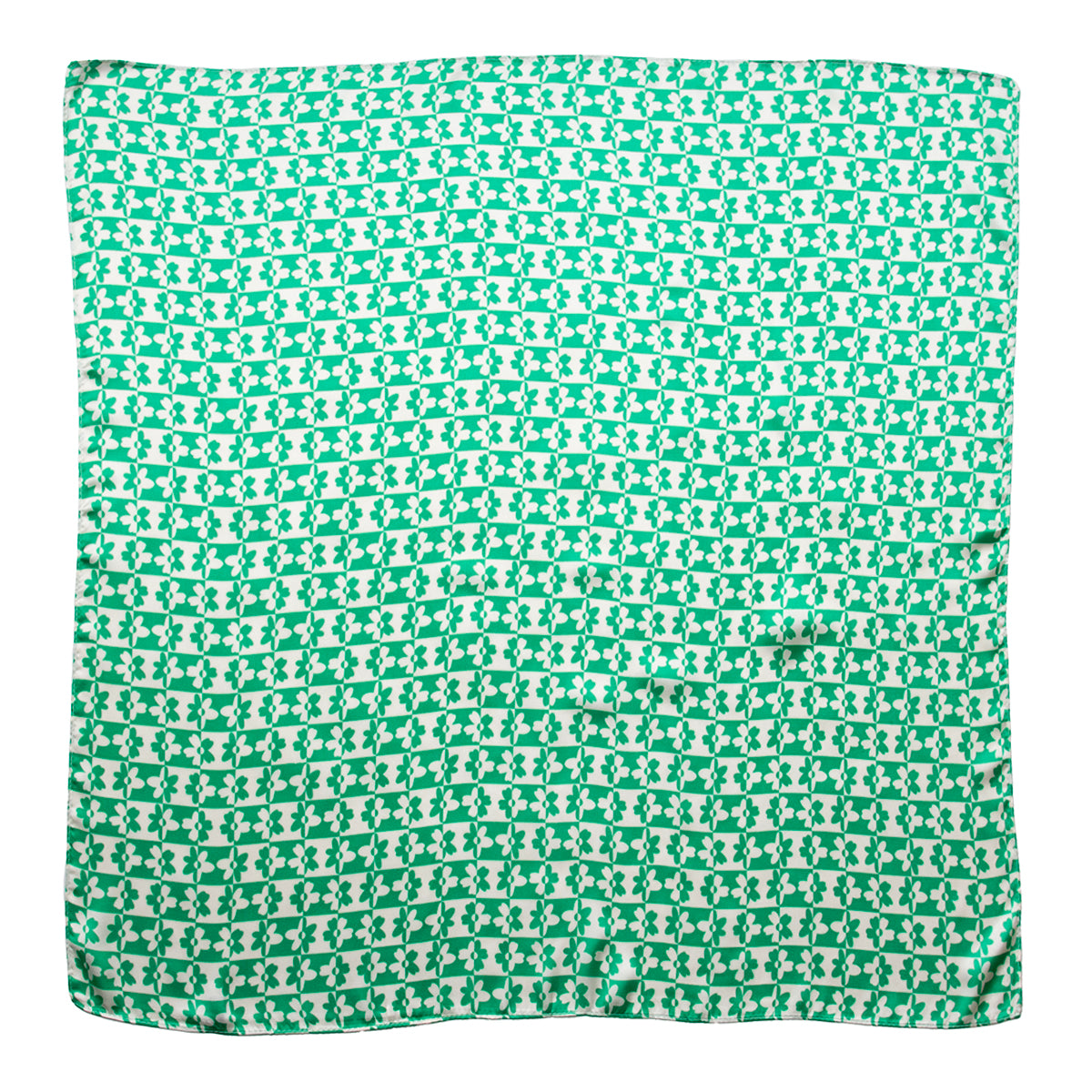 Scarf, small scarf with small flowers - strong green