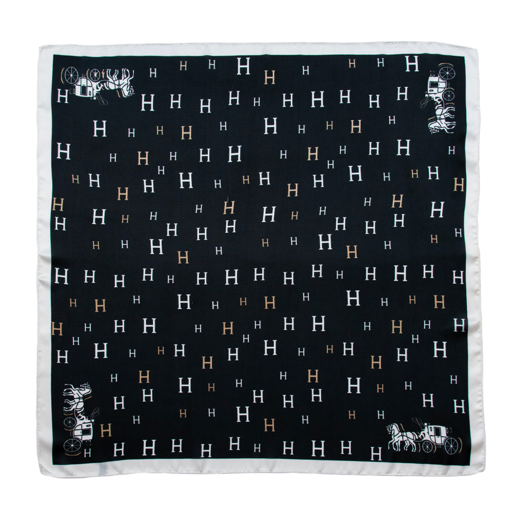 823101  Skjerf, Lite skjerf H-print - svart