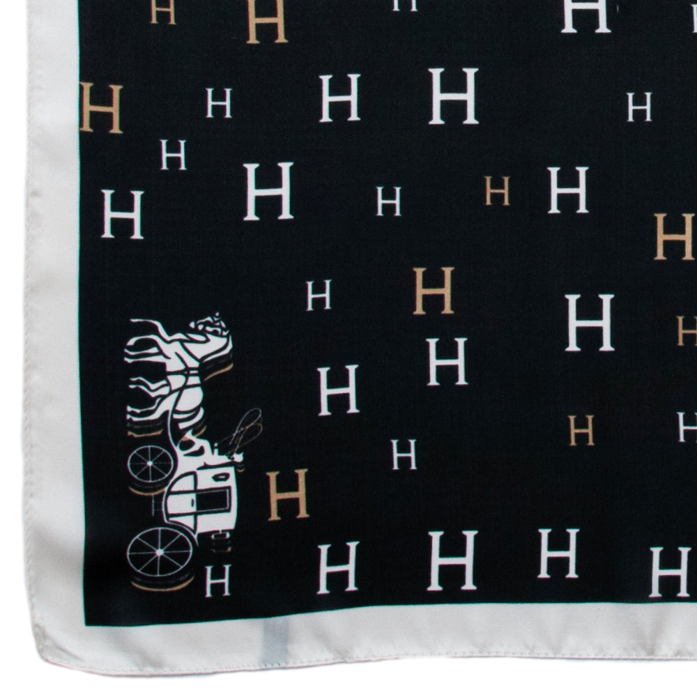 823101  Skjerf, Lite skjerf H-print - svart