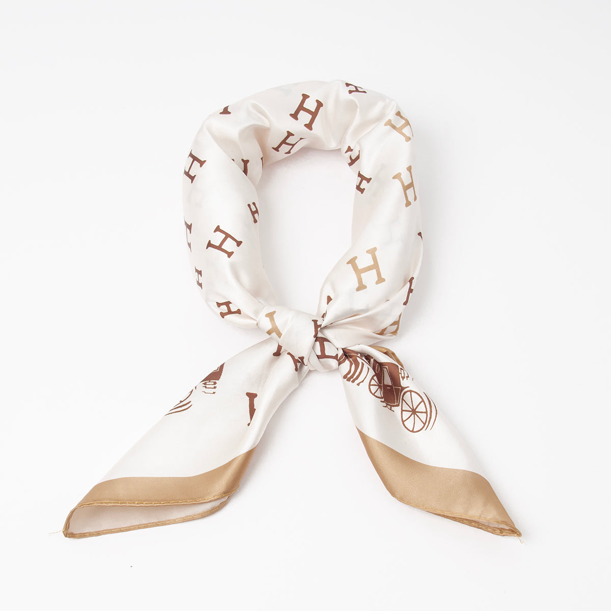 823105  Skjerf, Lite skjerf H-print -beige