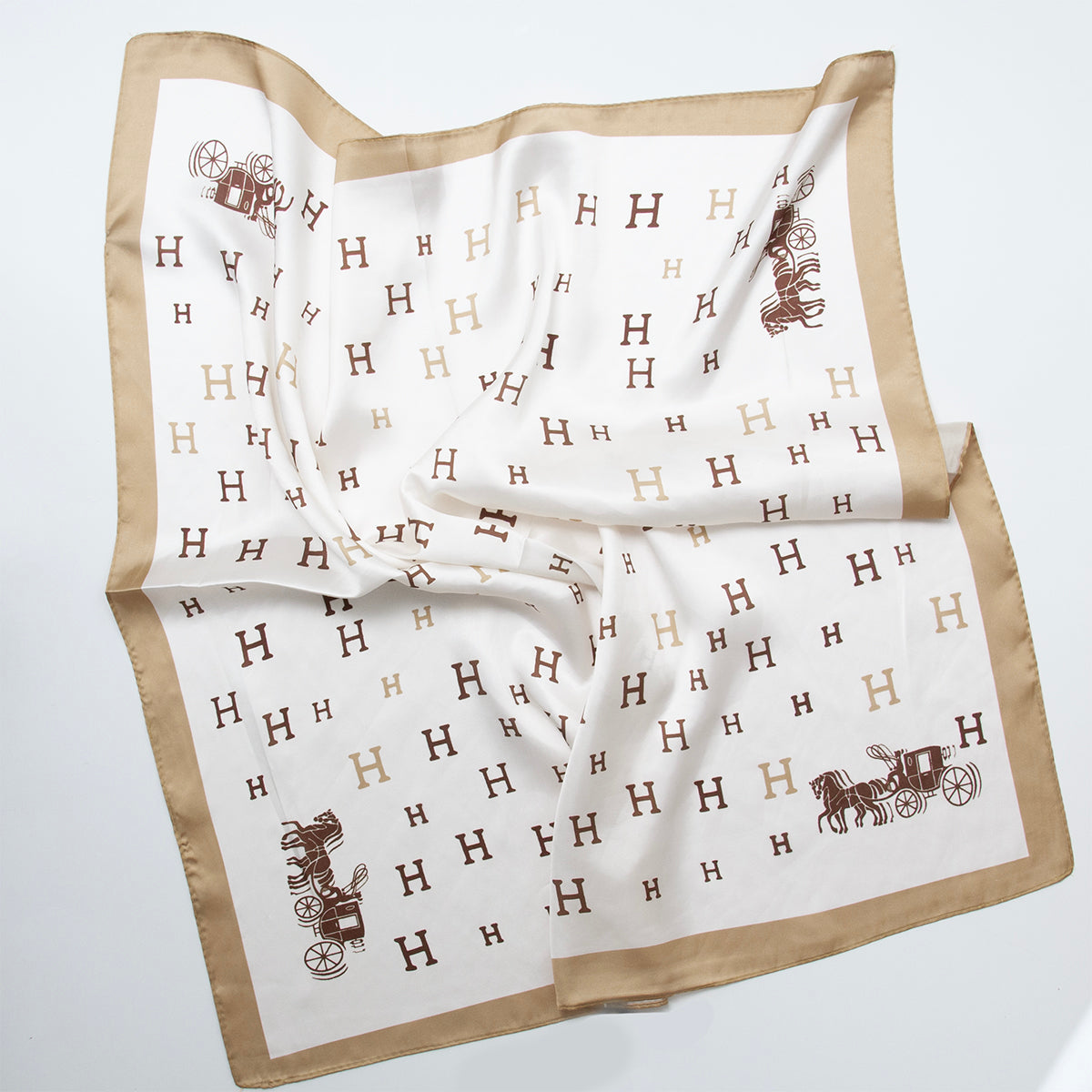 823105  Skjerf, Lite skjerf H-print -beige