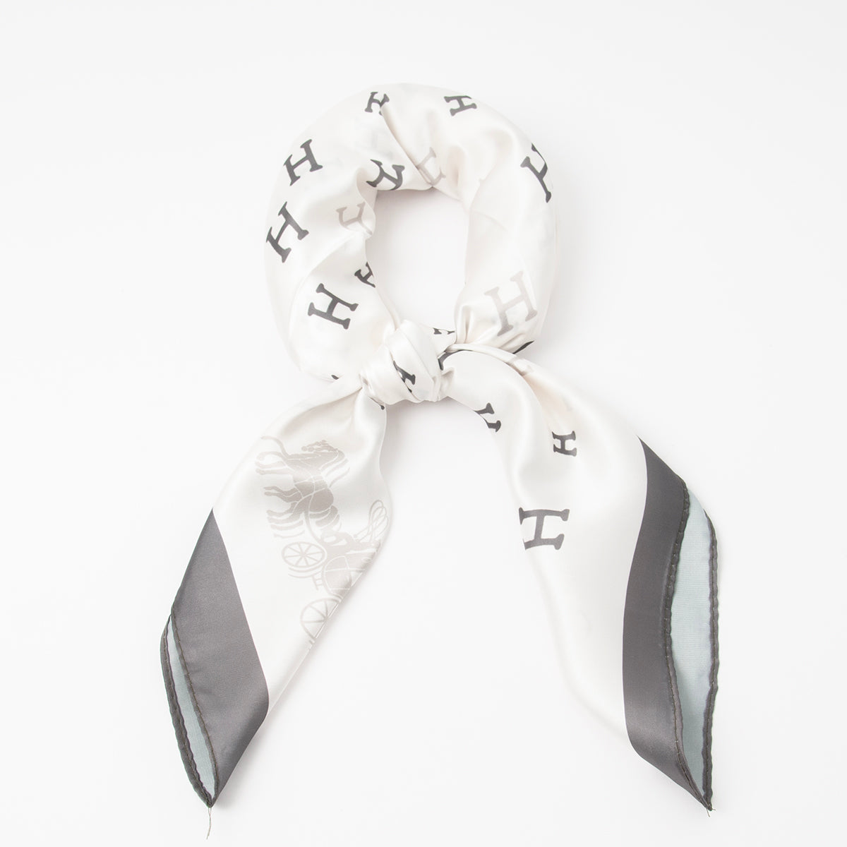 823150  Skjerf, Lite skjerf H-print - lys oliven