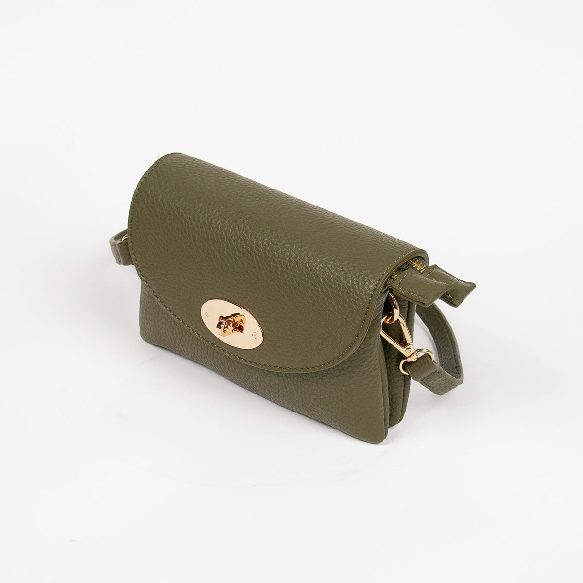 Bags, ELMA small clutch with front buckle - olive green