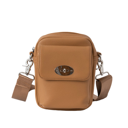 831815 Vesker, ELINE CityBag med frontspenne - cognac