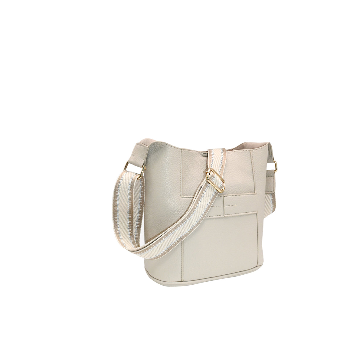 Bags, ELI CrossBag with patterned strap - beige