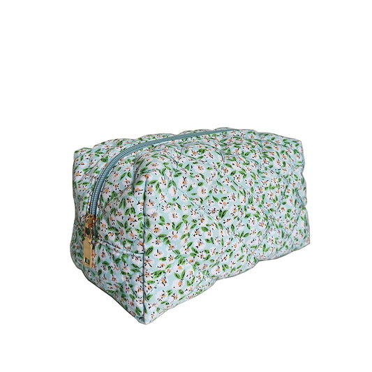 834658 Vesker, ELISABETH  MakeUp Bag - småblomstret lys GRØNN