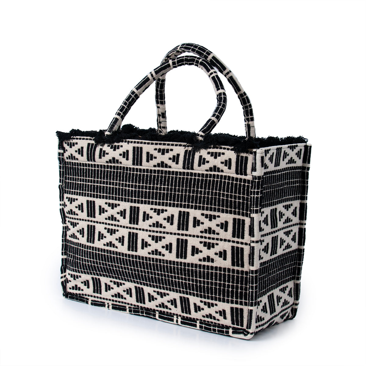 Bag, Jaquard shopper - black