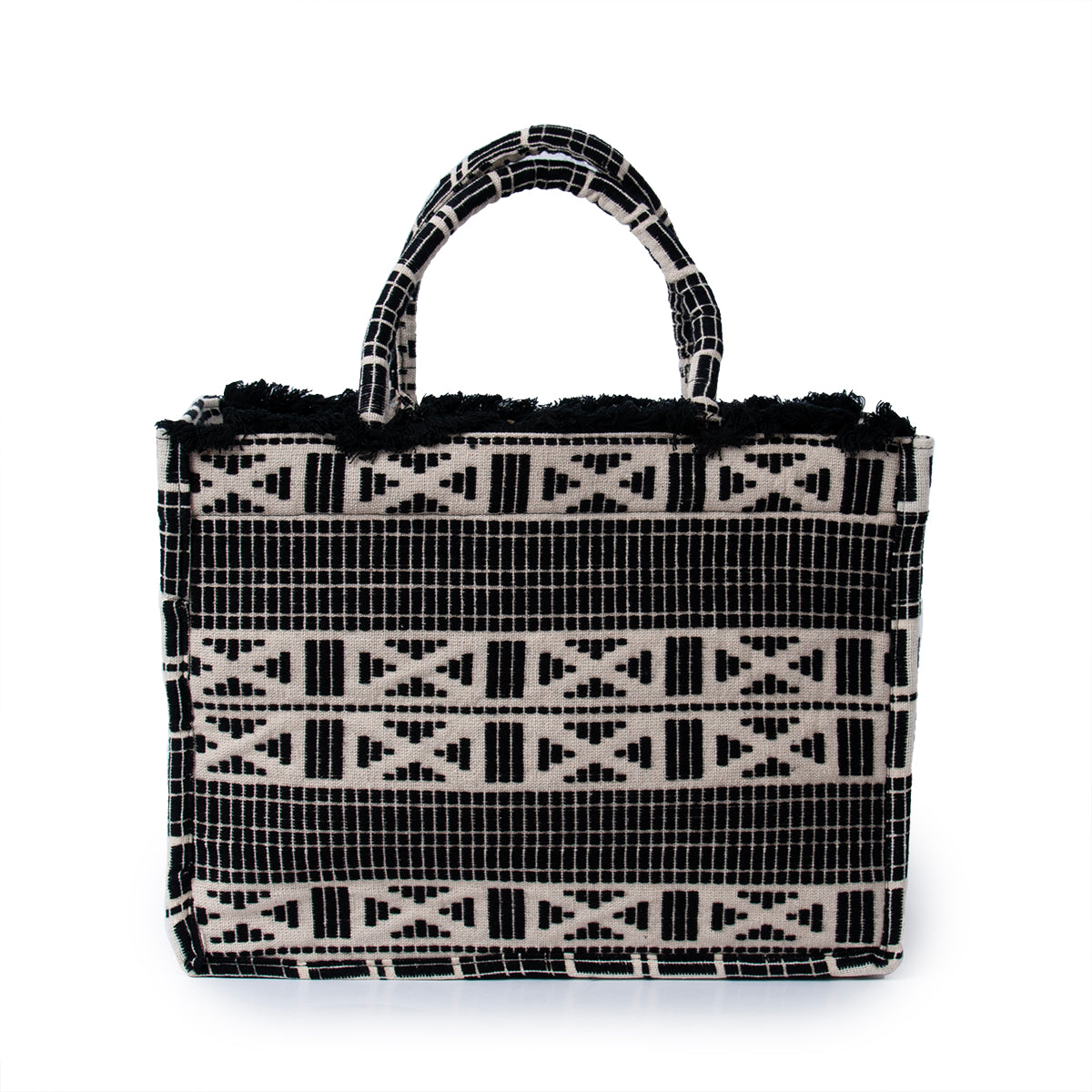 Bag, Jaquard shopper - black
