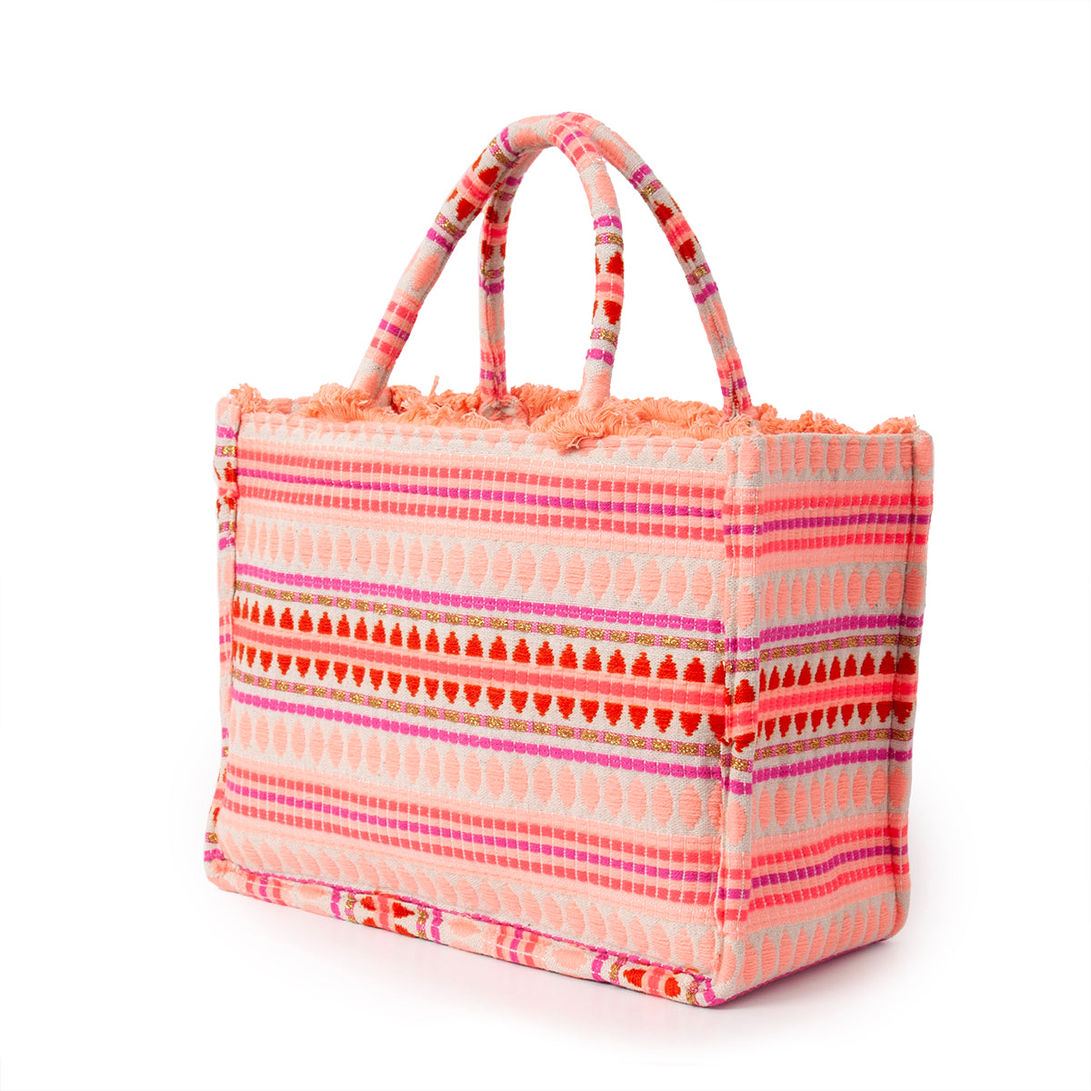 Bag, Jaquard shopper - coral