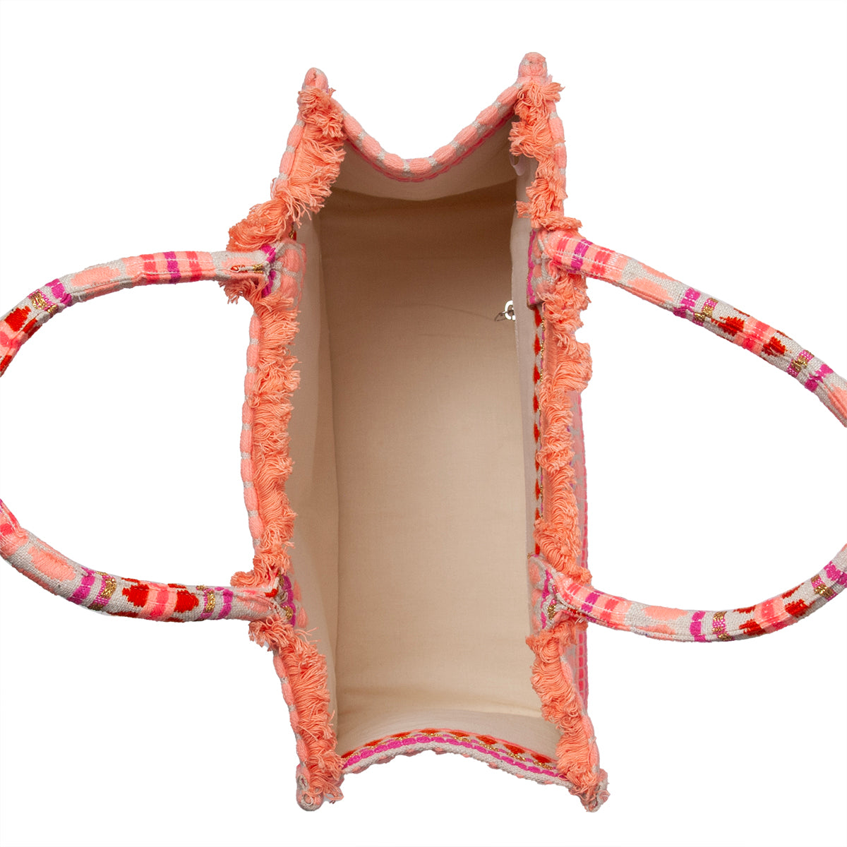 Bag, Jaquard shopper - coral