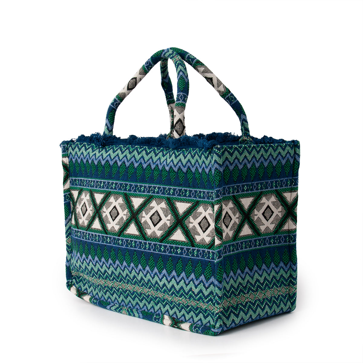 Bag, Jaquard shopper - blue